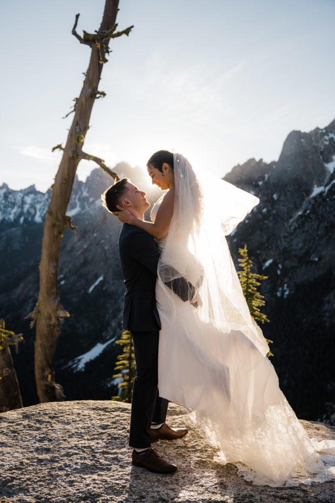 Sunrise elopement in the North Cascades at Washington Pass Overlook