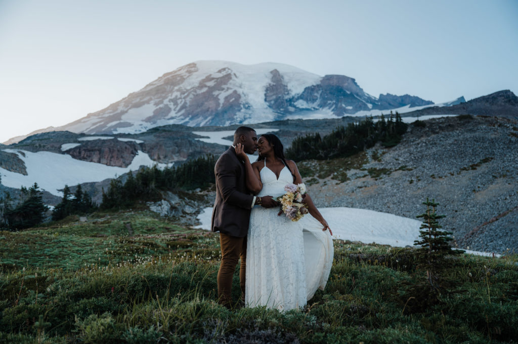 Mt Rainier Elopement Photographer, hiking elopement Washington State, PNW elopement, how to elope at Mt. Rainier, how to elope in Washington
