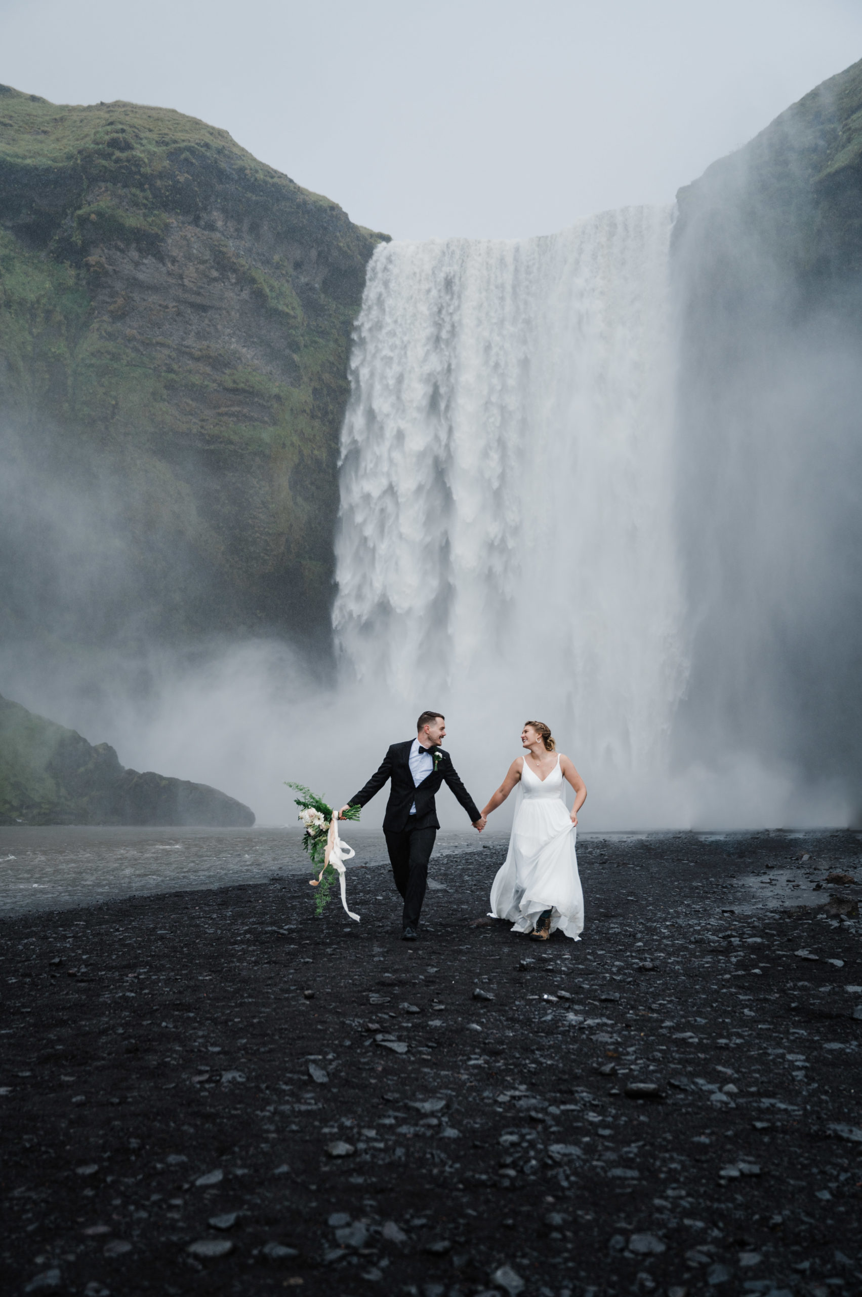 Skogafoss waterfall elopement, Iceland elopement, how to elope in Iceland, how to get married in Iceland, destination elopement photographer
