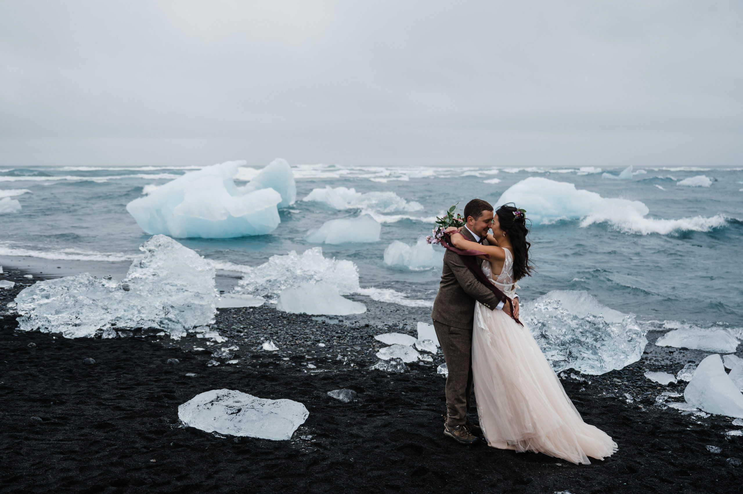 Iceland elopement, glacier elopement, destination elopement photographer, how to elope in Iceland, best places to elope in Iceland, Diamond Beach