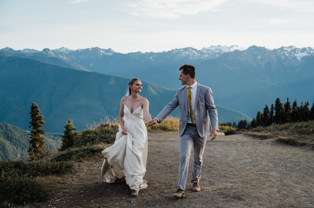 Couple eloping at Hurricane Ridge in Olympic National Park