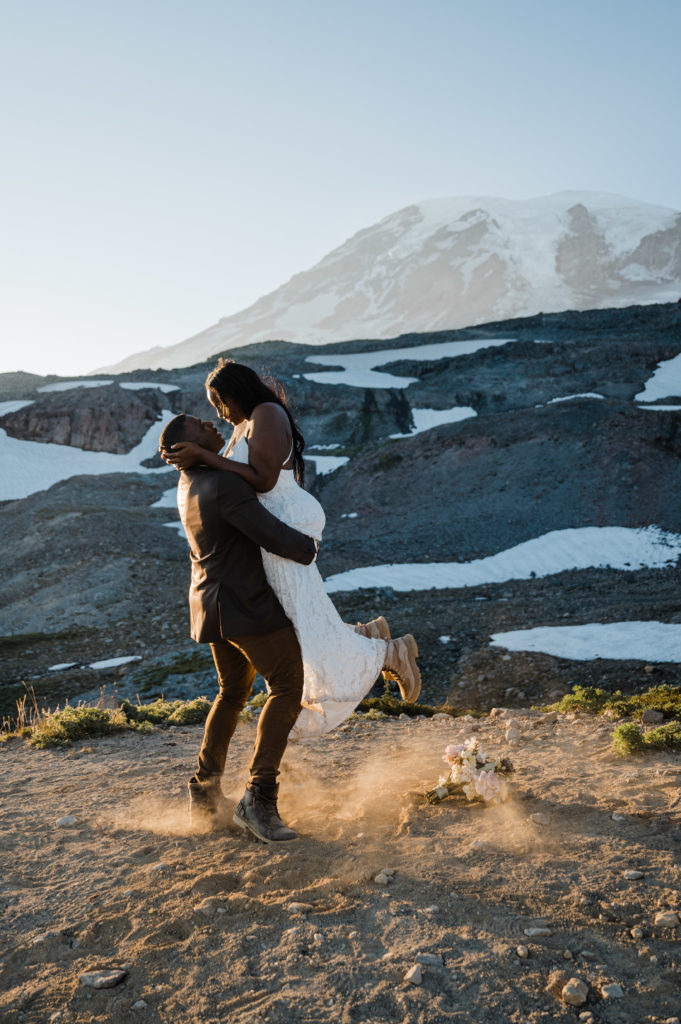 Hiking elopement at Mt. Rainier National Park, Washington State