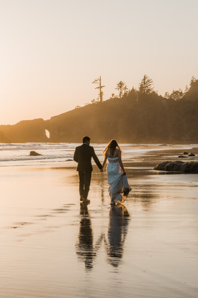 sunset elopement photography at olympic national park