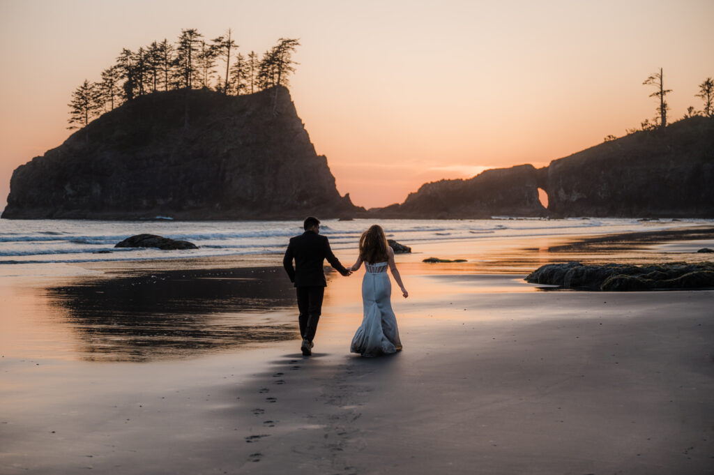 second beach elopement at sunset