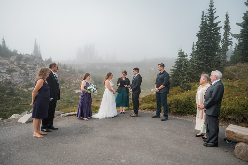 Mount Rainier elopement ceremony