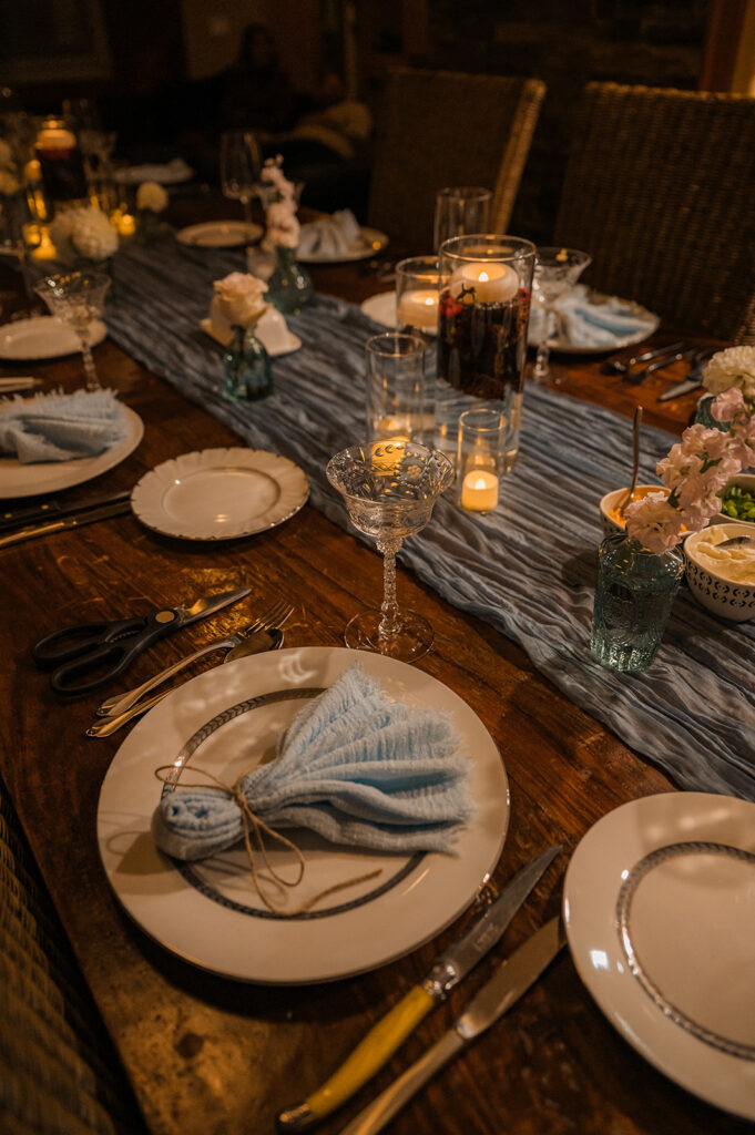 An intimate North Cascades wedding reception at their Airbnb