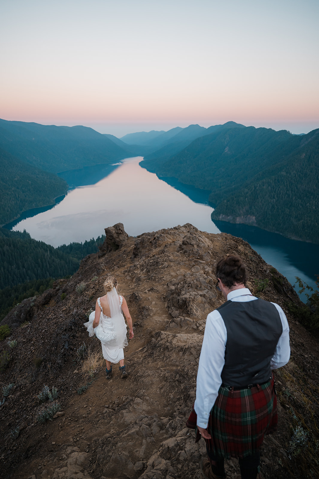 hiking elopement at mt storm king in Olympic National Park