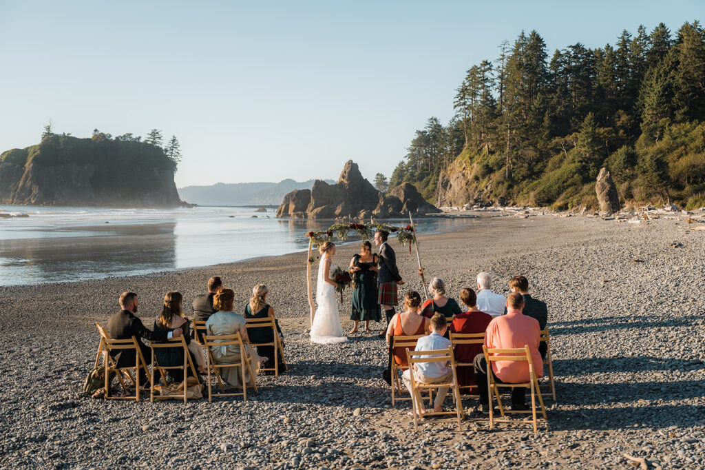 An intimate Olympic National Park wedding ceremony on Ruby Beach